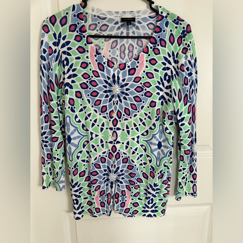 Talbots colorful button cardigan Small